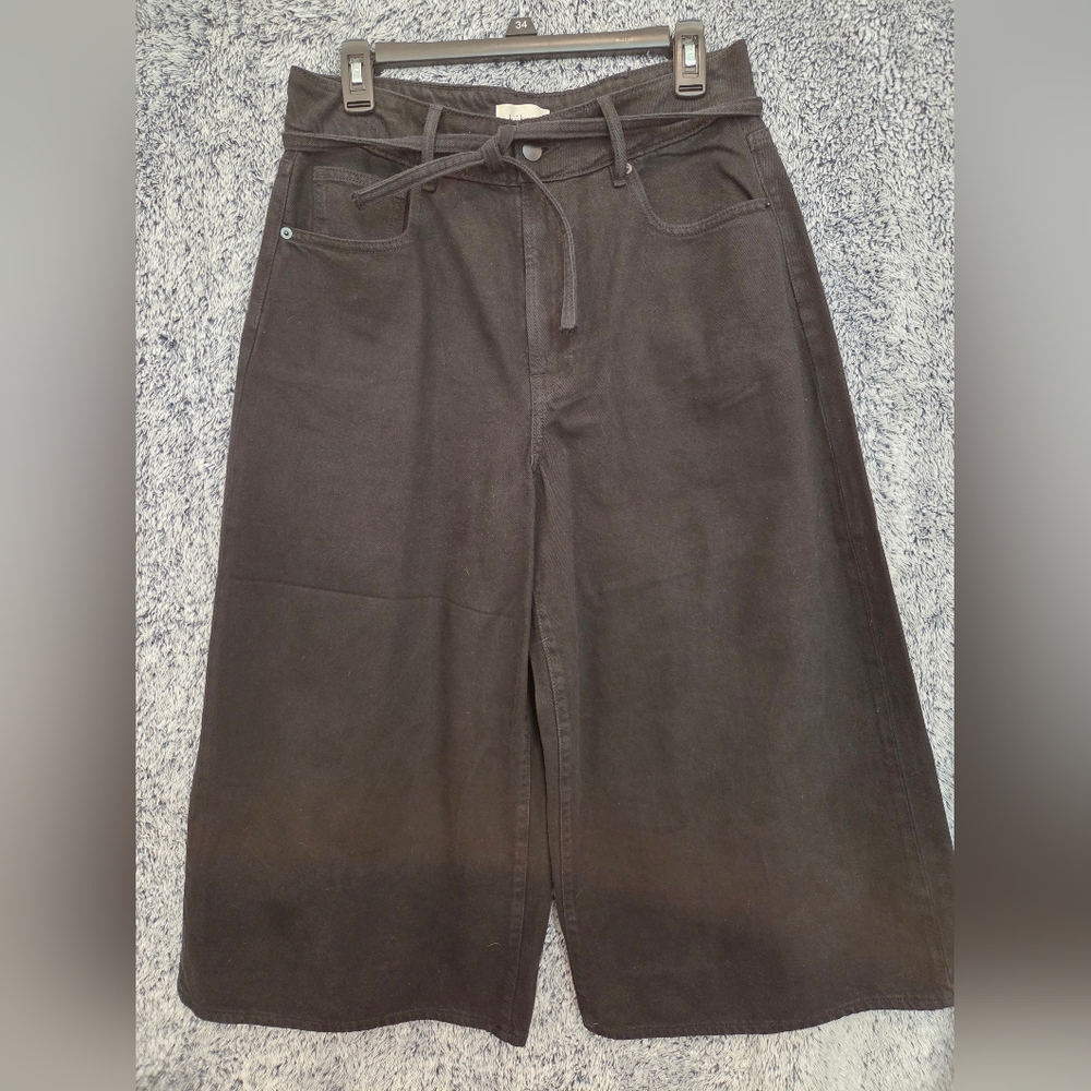 NEW Bohme Wide Leg Crop Black Jeans